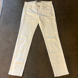 White skinny legged jeans